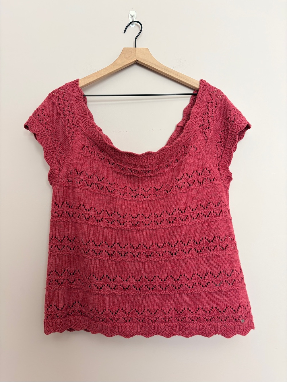 Abercrombie & Fitch Y2K Open Knit Crochet Sweater XL